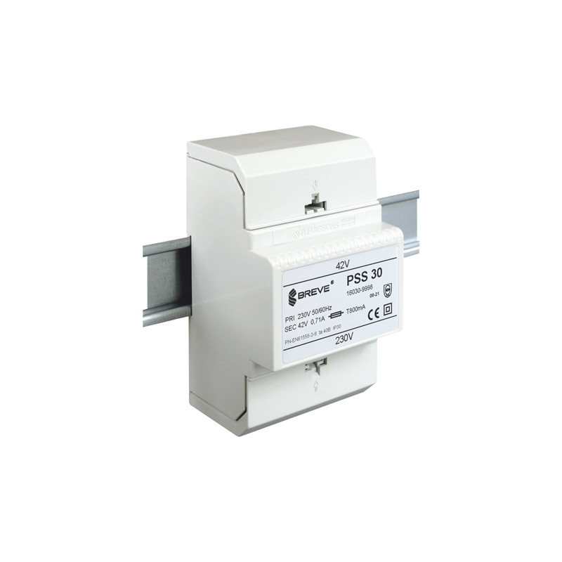 PSS  30 400/ 24V transformator na szynę DIN Breve 