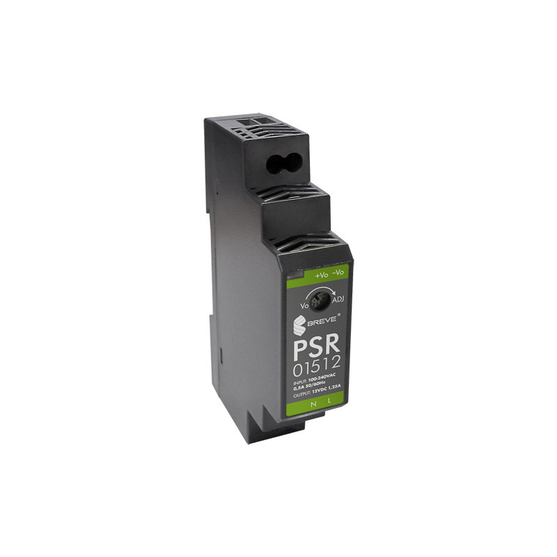 PSR 01512 100-240VAC/ 12VDC 1,25A modułowy stabilizowany zasilacz impulsowy Breve